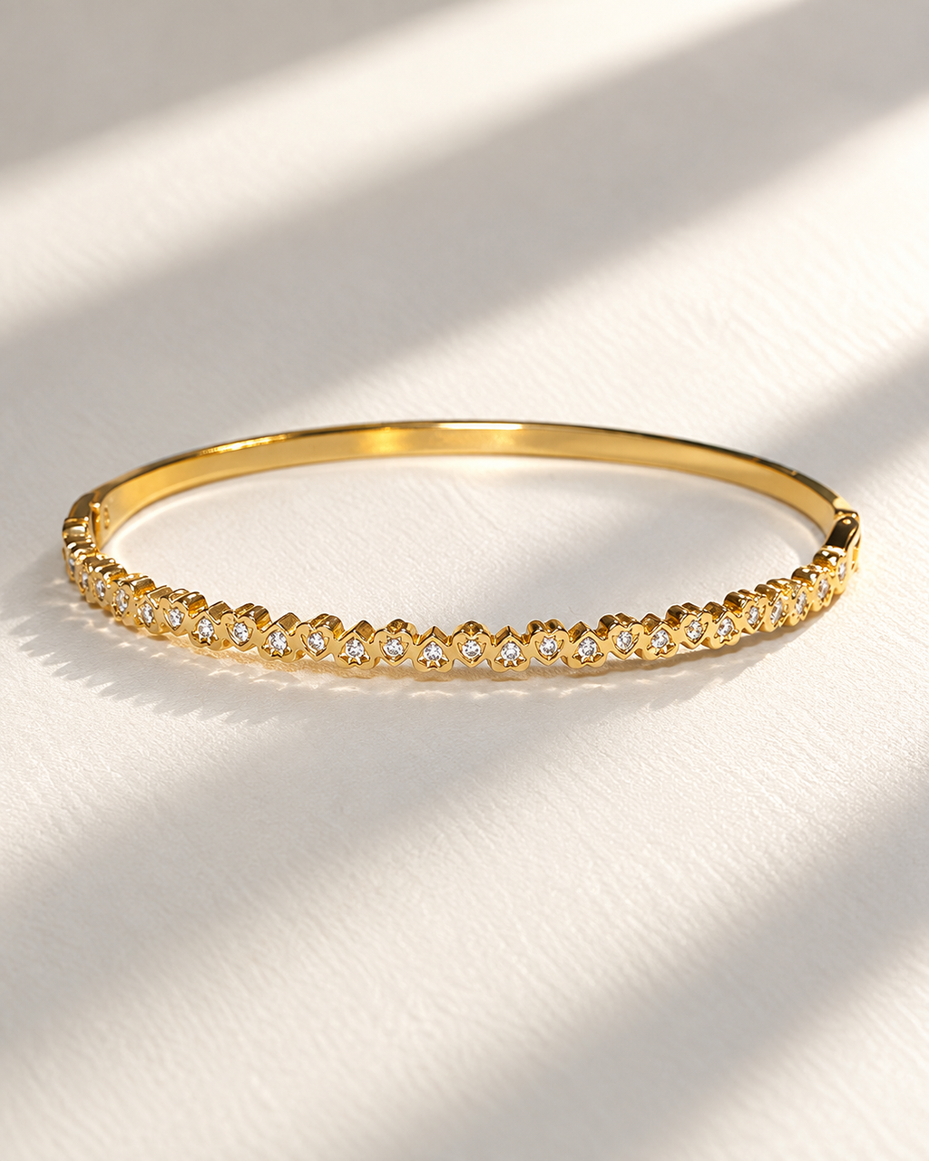 Heart Accents Crystal Bangle