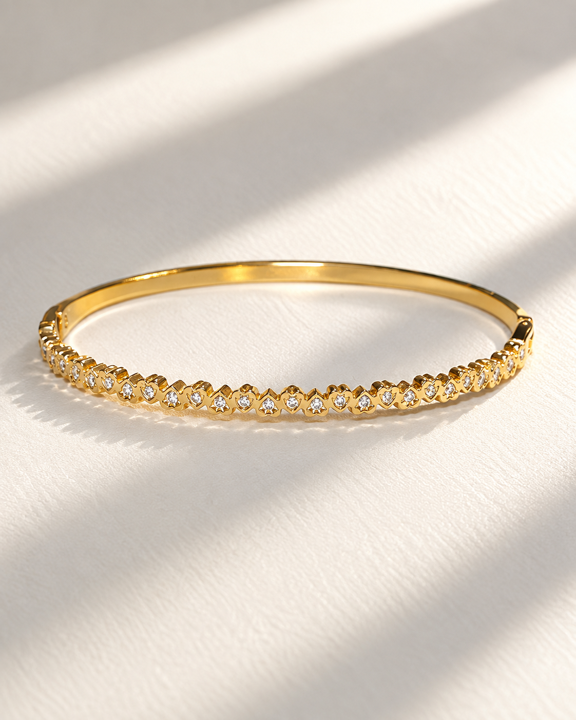 Heart Accents Crystal Bangle