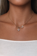 Blush Heart Paperclip Charm Necklace