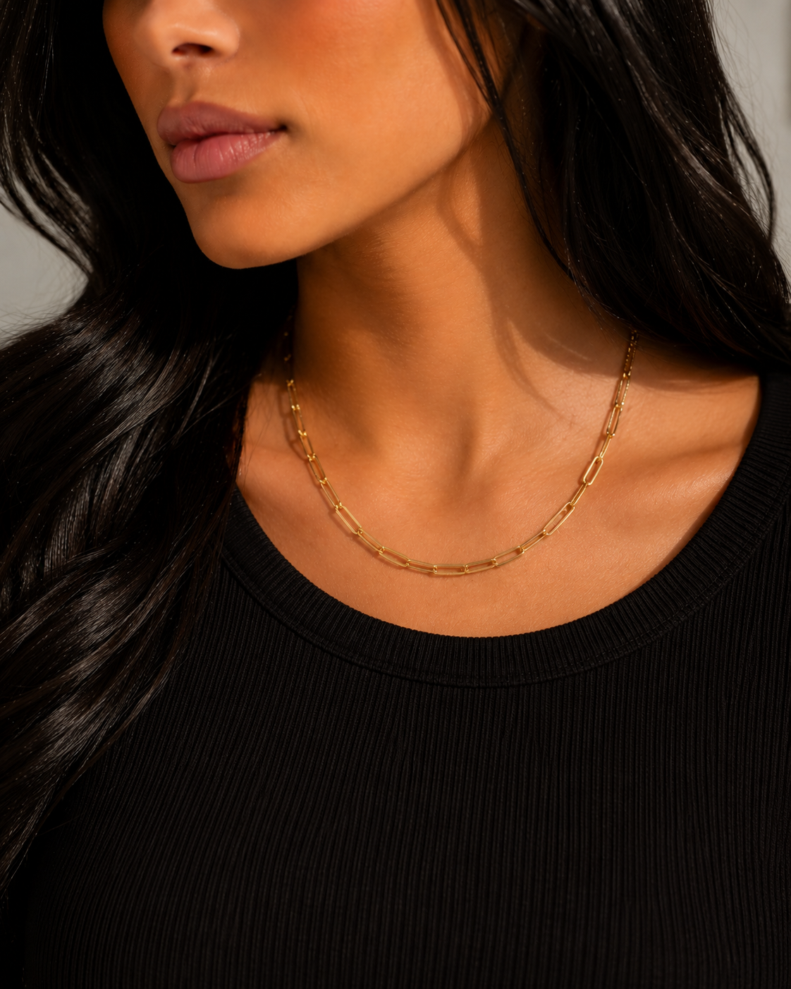 Gold Paperclip Chain Necklace
