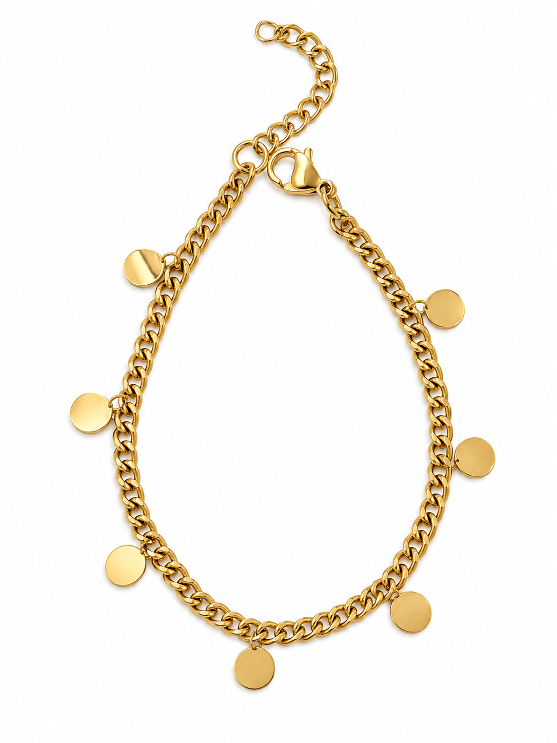Golden Coin Charm Bracelet