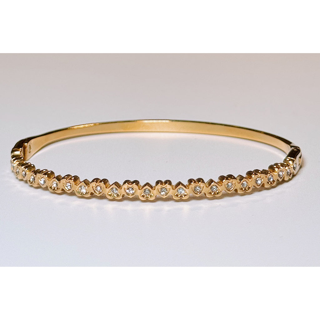 Heart Accents Crystal Bangle