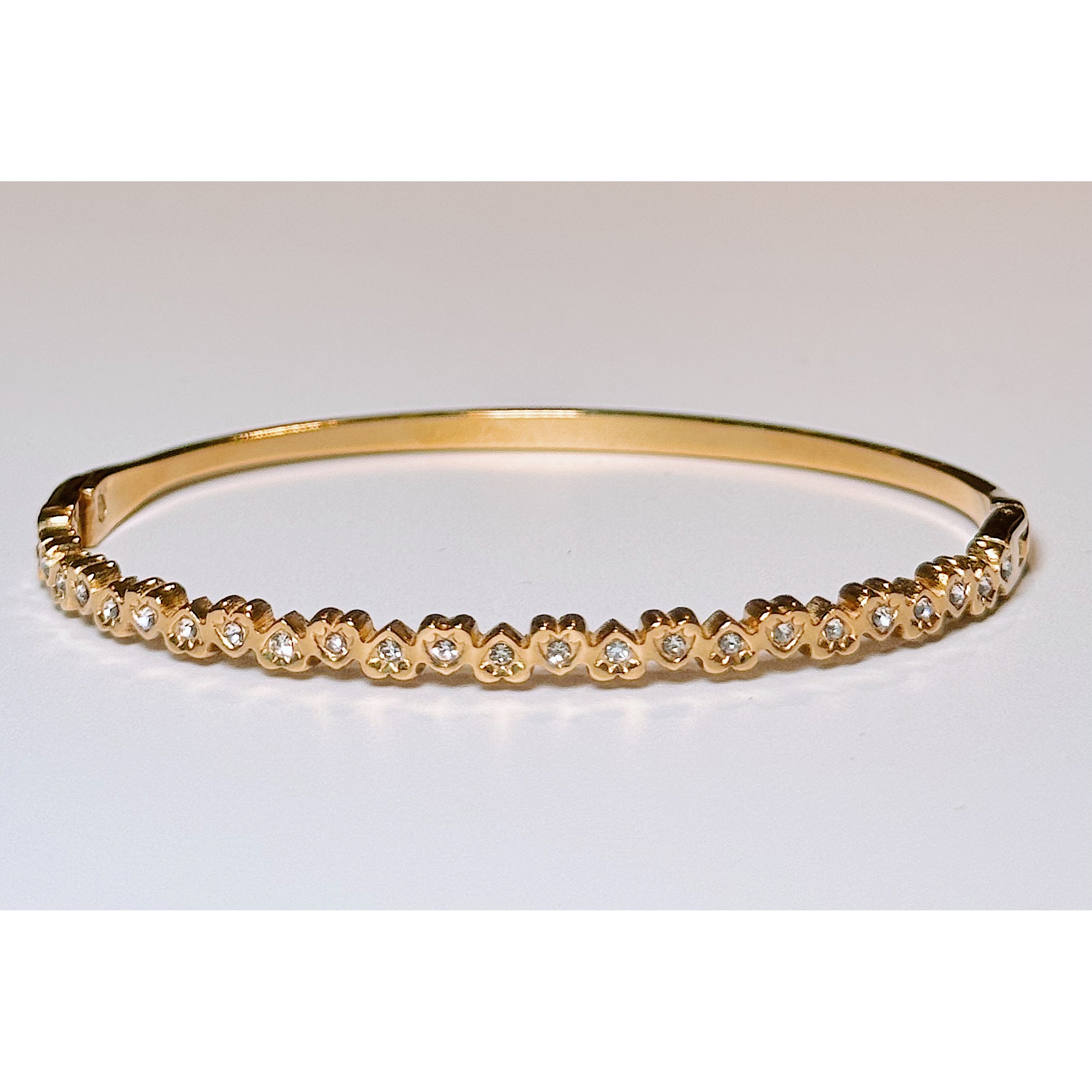 Heart Accents Crystal Bangle