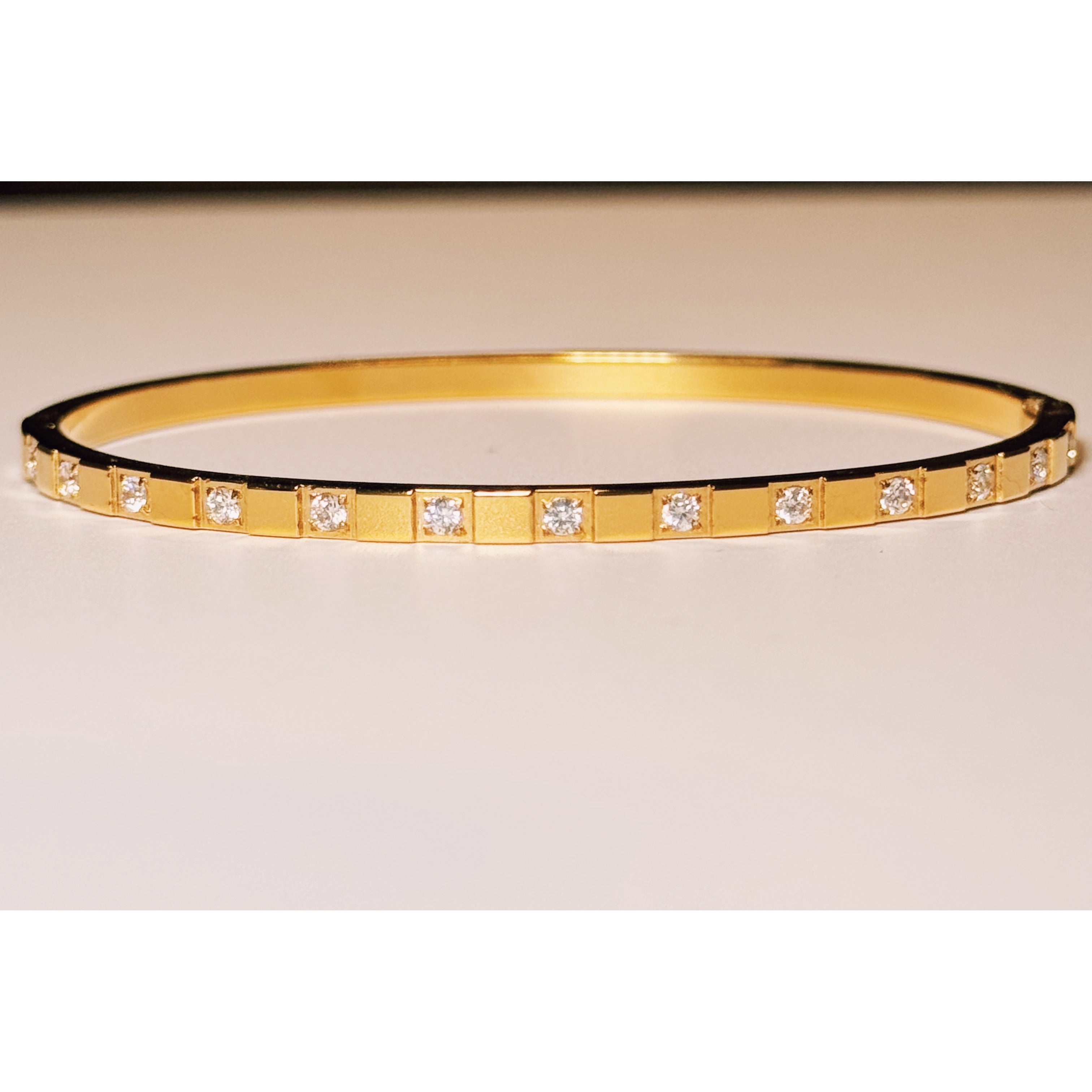 Gold Bangle with Crystal