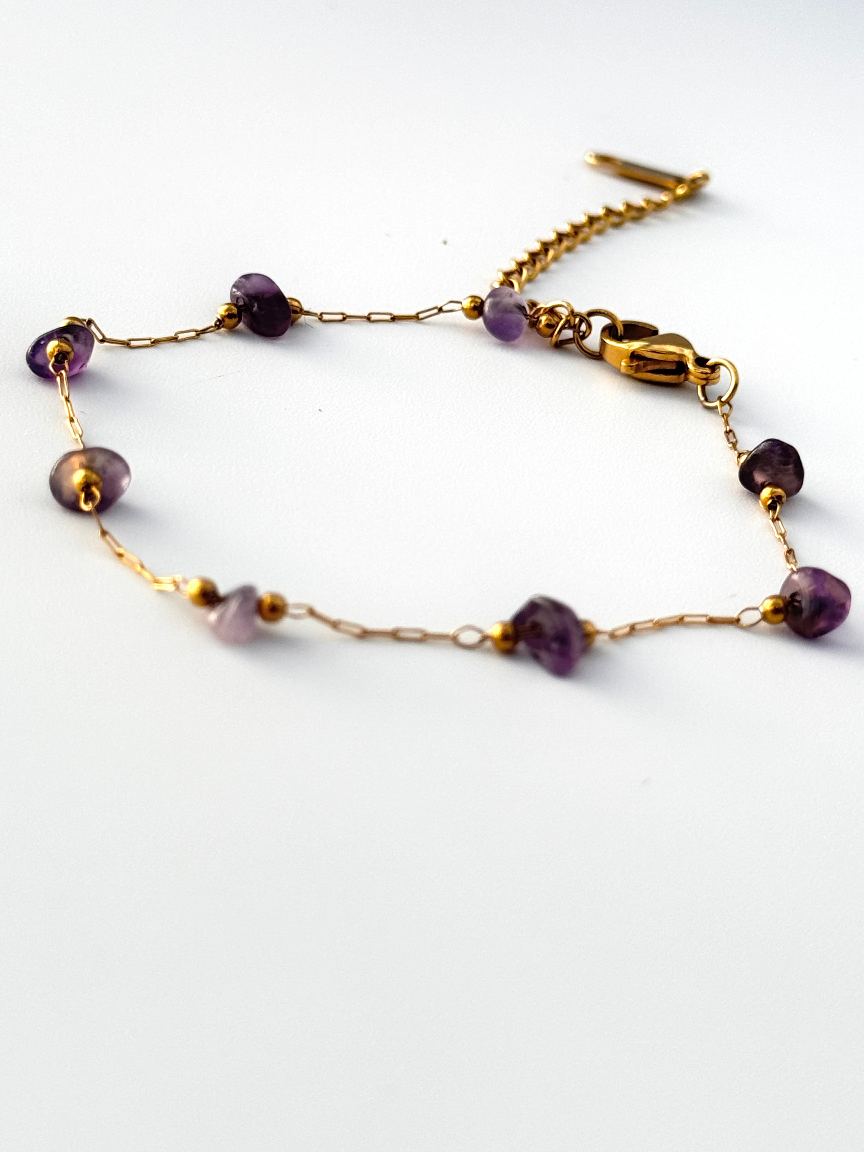 Amethyst Stone Chain Bracelet