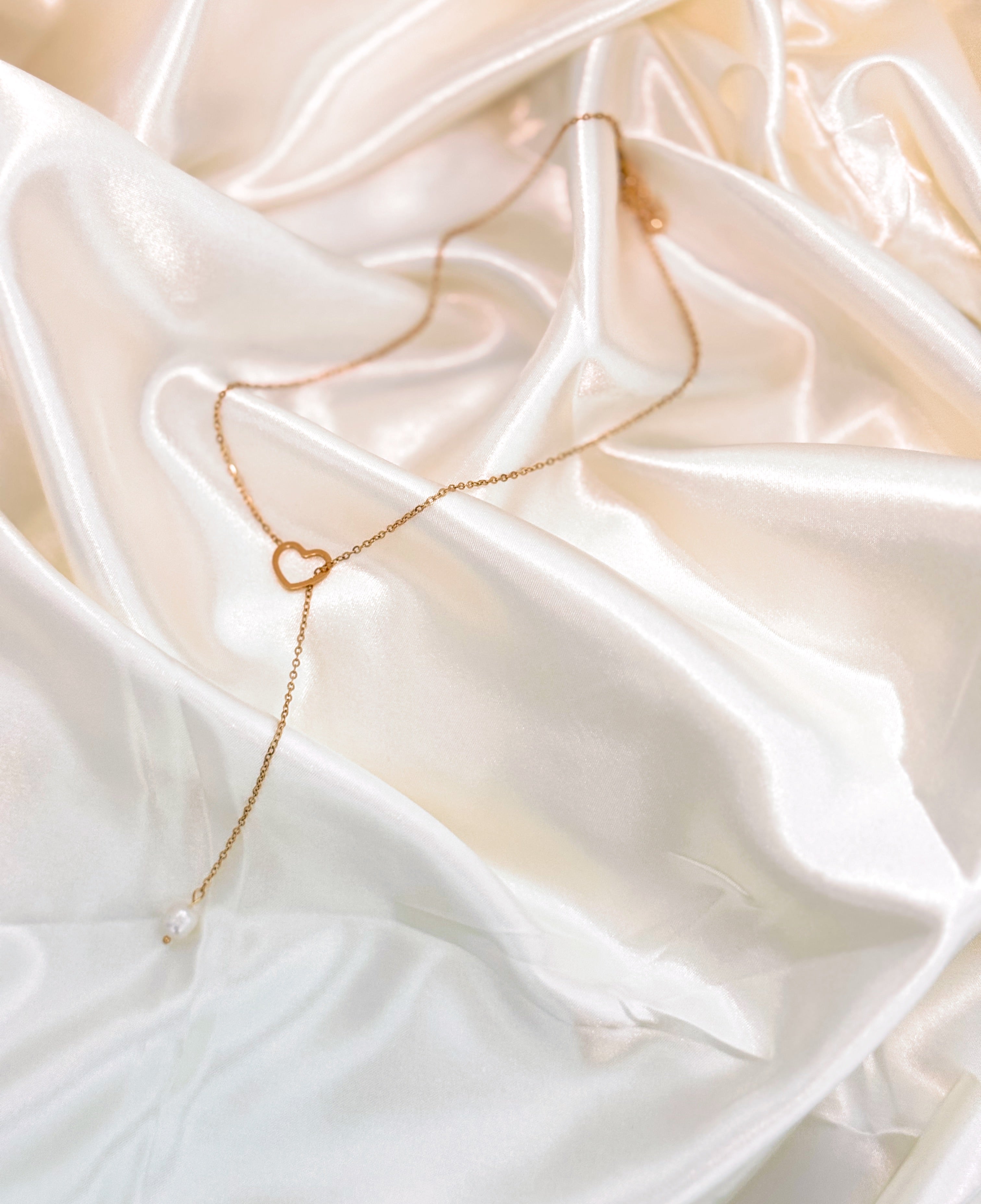 Pearl Heart Drop Necklace