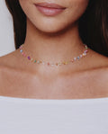 Multicolor Gem Charm Necklace