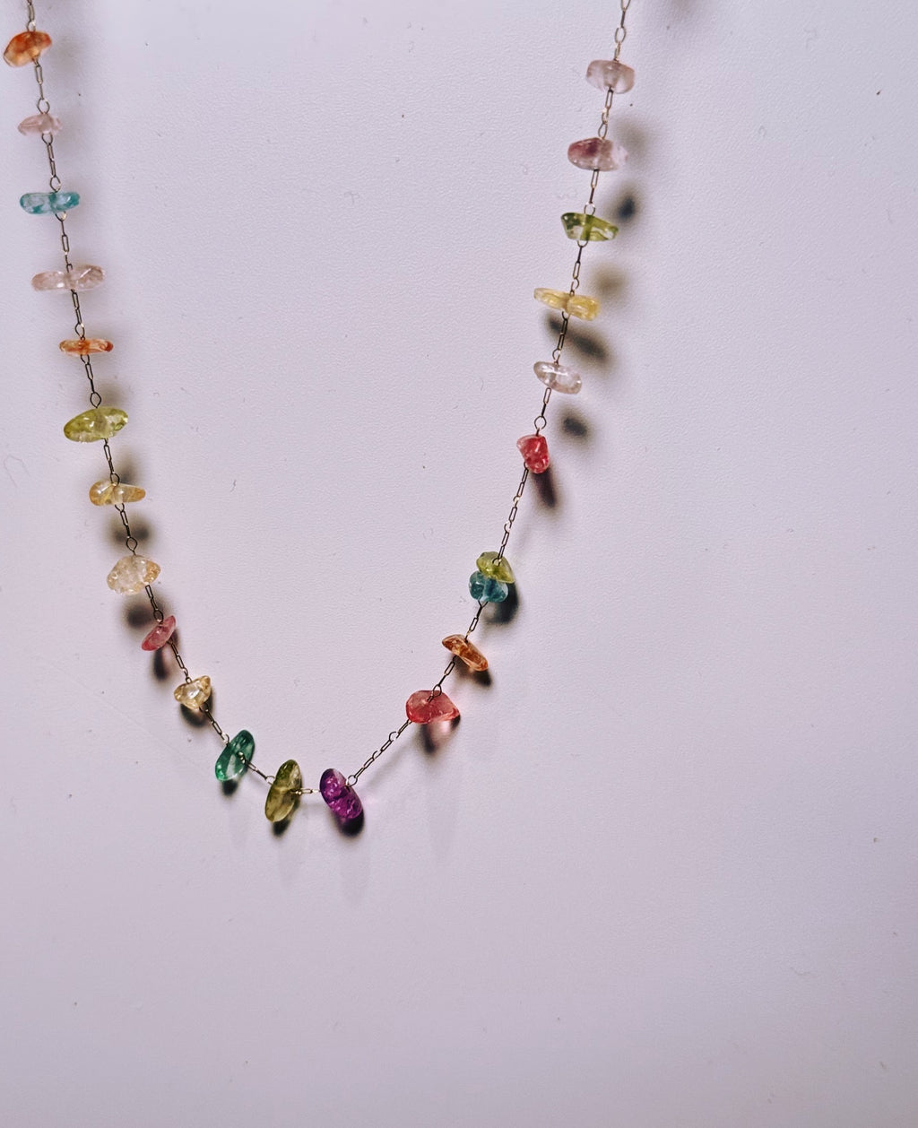 Multicolor Gem Charm Necklace