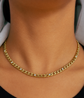 Gold Crystal Curb Chain Necklace